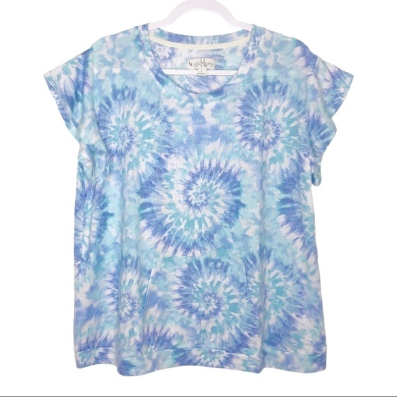 New Koolaburra by UGG Oversized Ruffle Tie Dye Top New - Picture 1 of 12